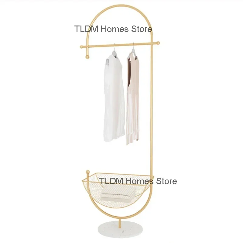 Italian Wrought Iron Coat Rack Living Room Furniture Standing Coat Racks Light Luxury Home Bedroom Fall To The Ground Hanger