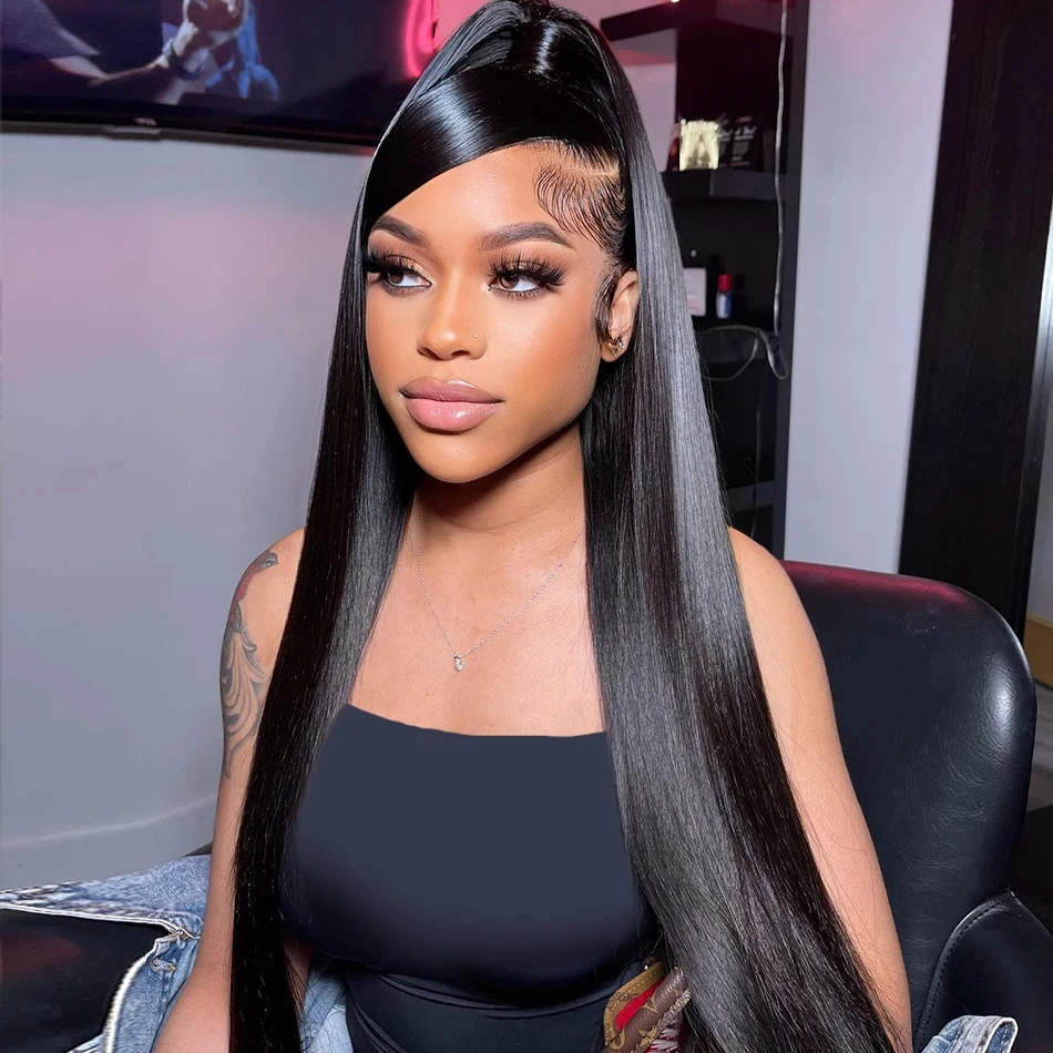 

13x6 Hd Парик Фронта Шнурка Человеческих Волос 13x4 Hd Парик Фронта Шнурка Бразильский 30-дюймовый Предварительно Сорванные Костные Прямые Парики Человеческих Волос для Женщин