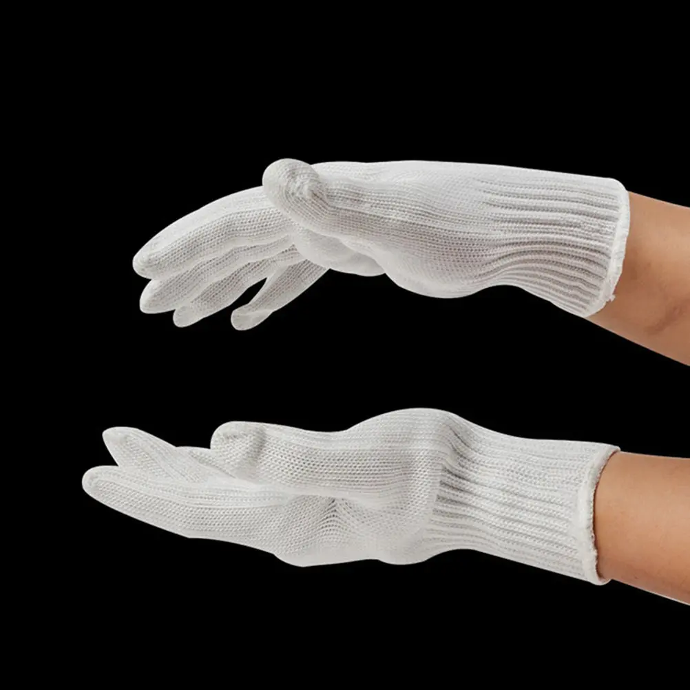 

Пара перчаток с защитой от порезов (уровень 5), белые, премиум-класса, дышащие, для кухни, нарезки, разделки, обработки продуктов, антипорезные