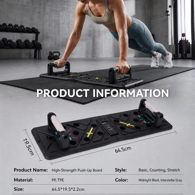 New Foldable Multifunctional Push Up Board Home Fitness Equipment Integrated Resistance Band For Chest Abdomen Muscle Training G