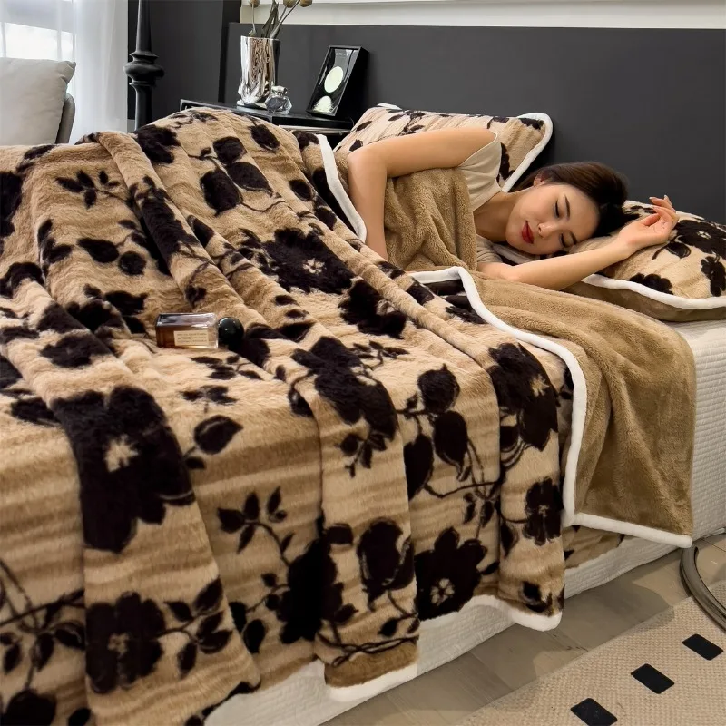 

Новинка 2025 года, плюшевое одеяло с имитацией кролика, офисное одеяло для сна, шаль, зимнее термоодеяло для дивана, кровать