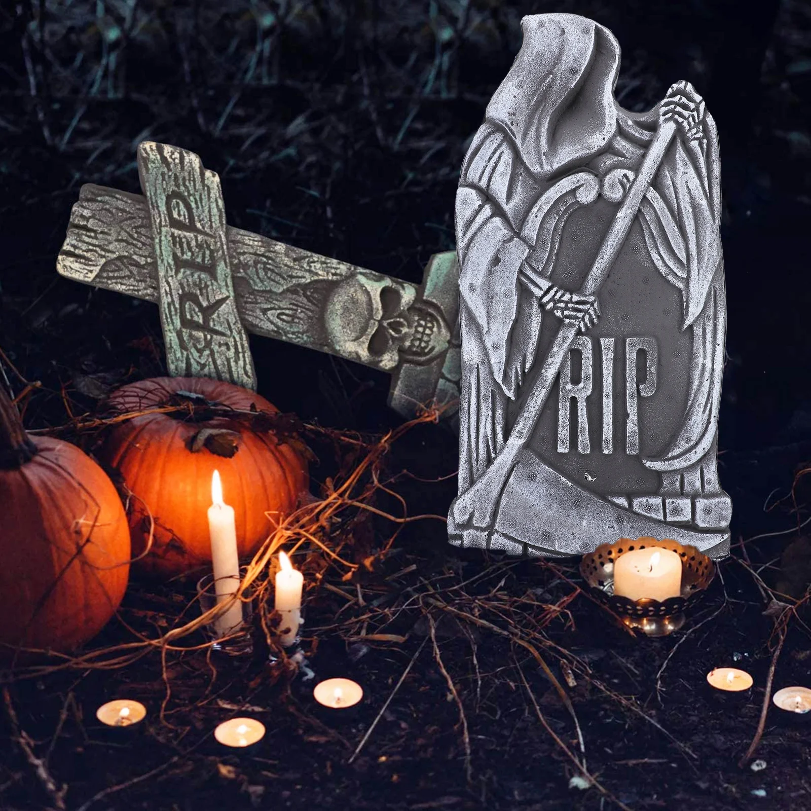 

1Pcs Halloween Tombstone Decoration Realistic Gravestone Spooky Haunted Prop Outdoor Halloween Decor Tombstone Decorations