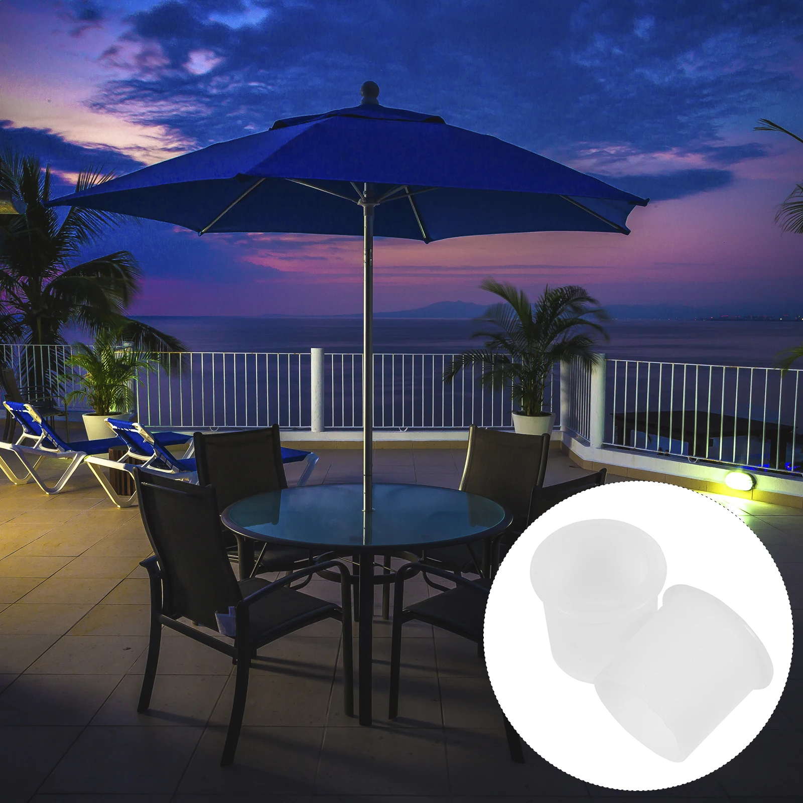 Kit de plugue para guarda-chuva, 2 peças, substituição de silicone, cabe na maioria das mesas de pátio ao ar livre, suporte de guarda-sol à prova de vento para jardim