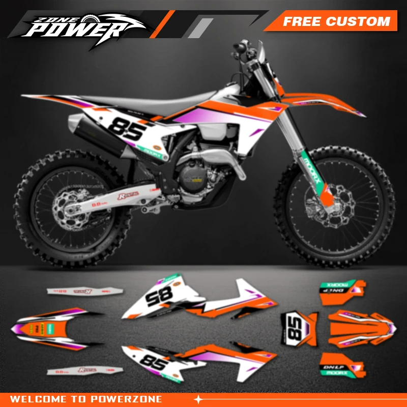 Powerzone Custom Team Graphics Backgrounds Decals Stickers Kits for KTM EXC EXC-F XCW 2024 2025 2026 SX SXF 2023 2024 2025 09