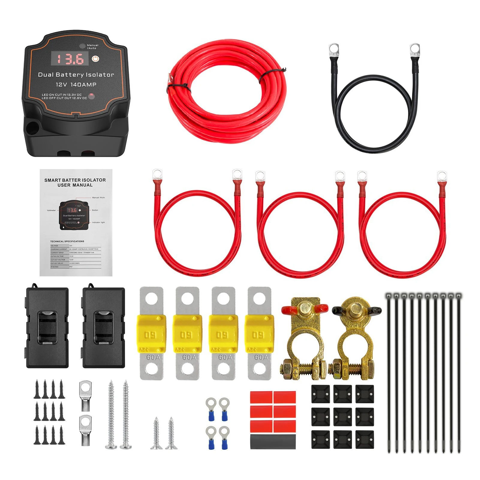 

Split Charge Relay Kit For Cars And Boats No Additional Wiring Needed Voltage Sense Systems Are
