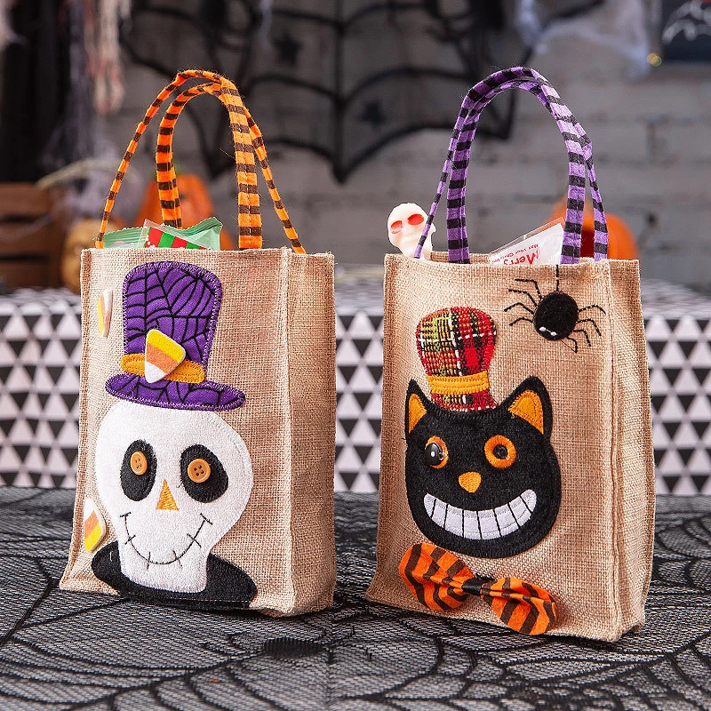 Bolso de mano no tejido para regalo de Halloween, bolsa de dulces, bolsa de calabaza de Festival fantasma, decoración de utilería, suministros para fiestas de Halloween, nuevo