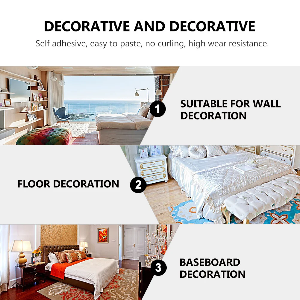 

1 Roll Tile Seam Sticker Self Adhesive Waterproof for Wall Floor Baseboard Decoration Easy to Apply Wear Resistant Decorative