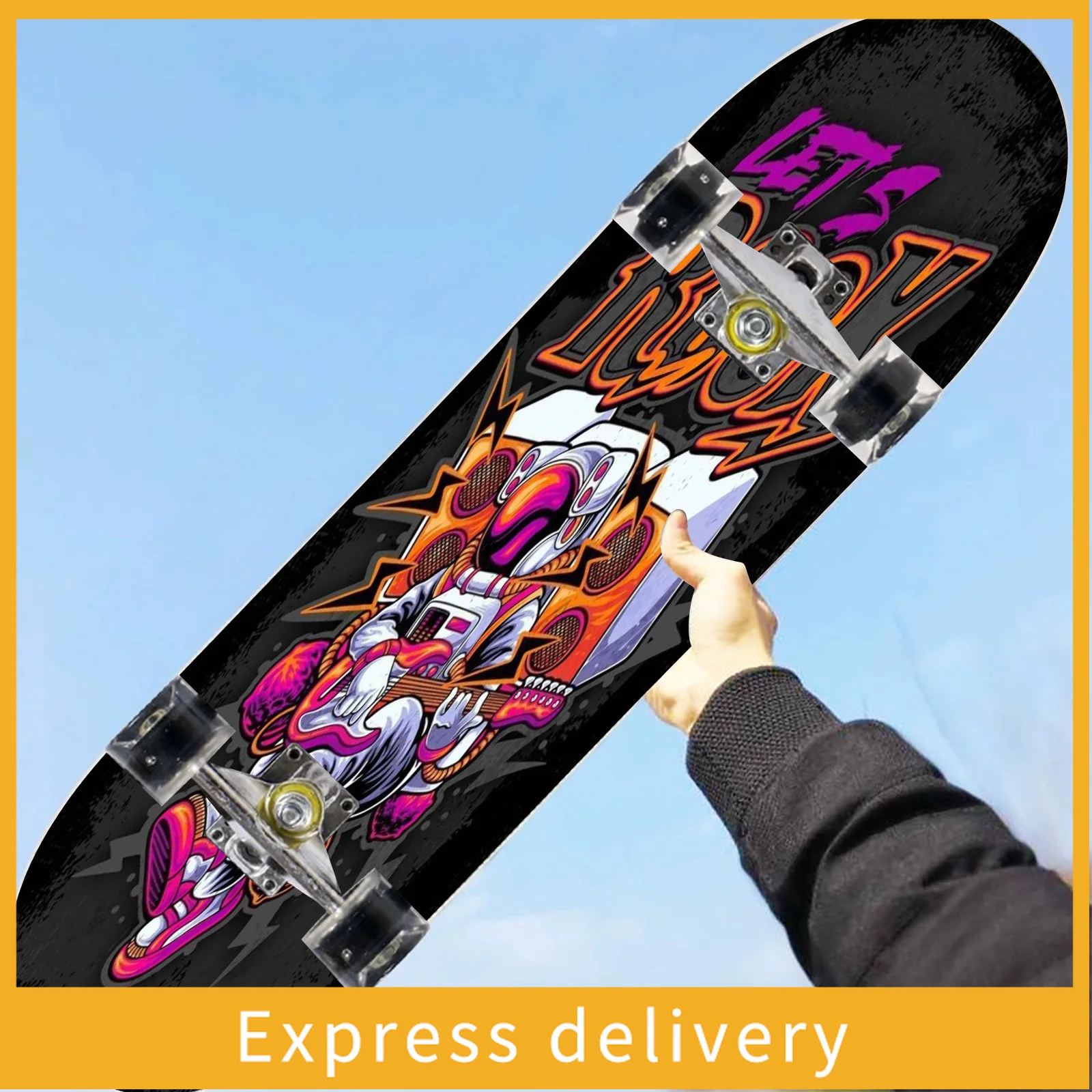 

Anti-skid, scooter sticker, trendy decorative sticker, creative personality cool self-adhesive four-wheel skateboard sticker,