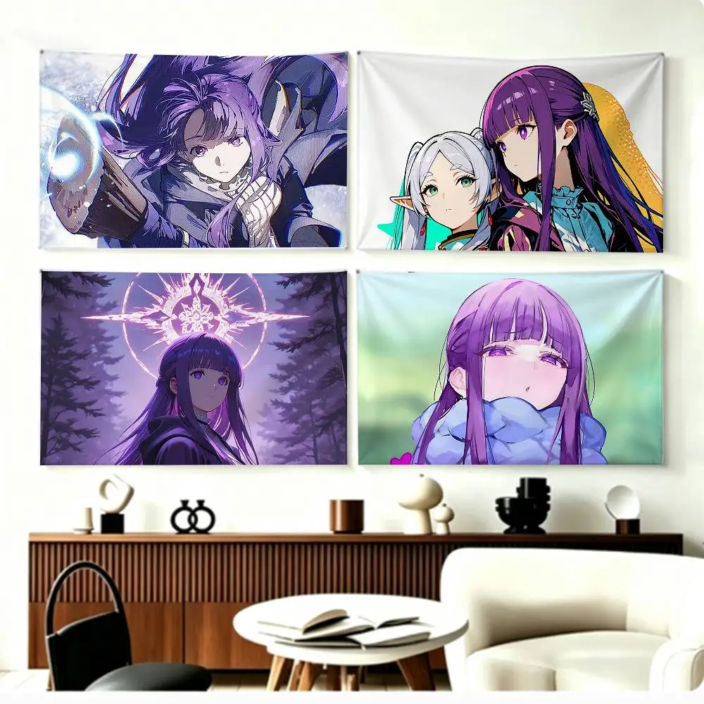 Violet Mage Fern   Flags Wall Hanging Background Art Banner for Bedroom Home Outdoor Decor
