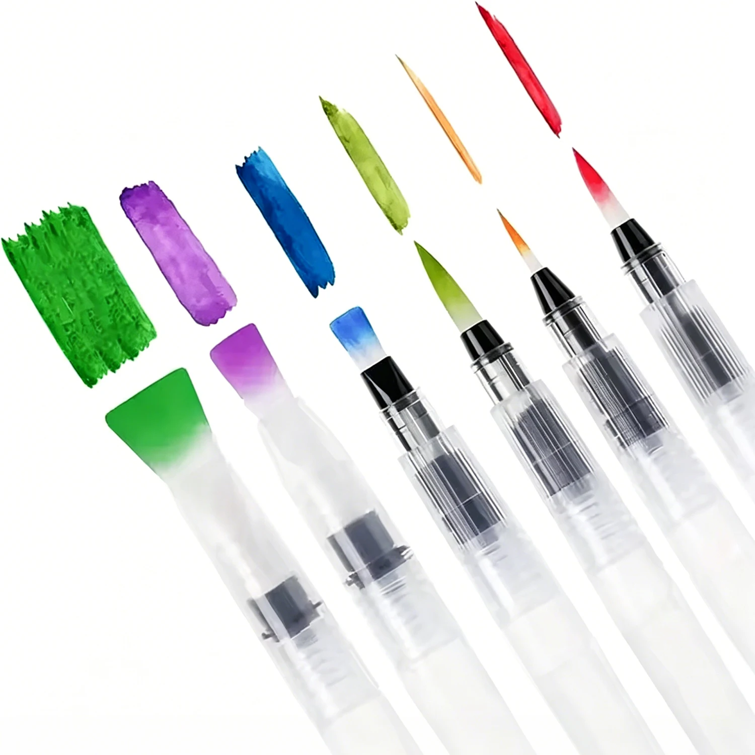 6/12/18Pcs Watercolor Brush Set With White Nylon Hair And Water Storage Function, Professional Art Painting Tool Kit For Artists