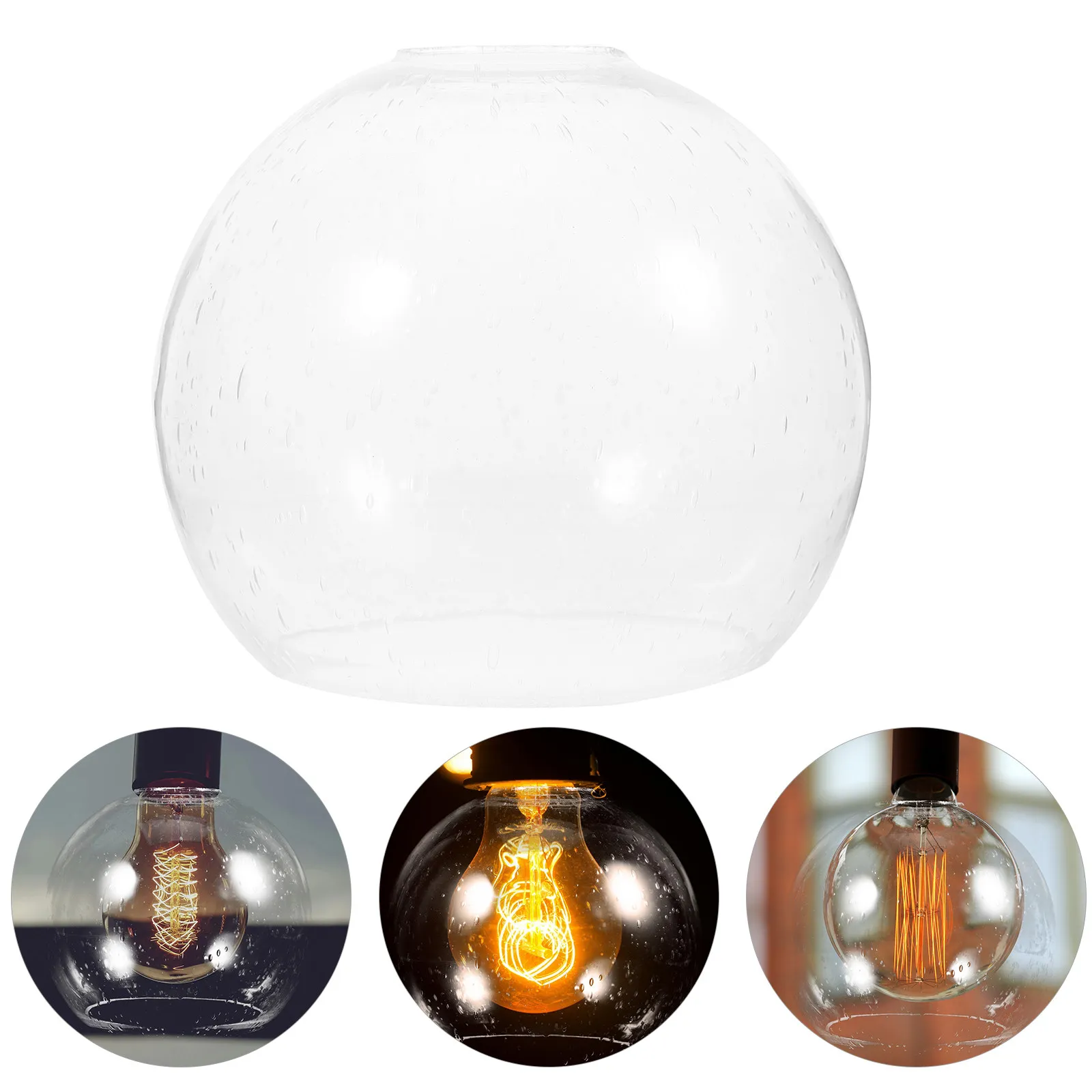 

Replacement Globe Glass Lampshade for Pendant Ceiling Table Lamps E27 Base Clear Elegant Decorative Light Fixture Cover