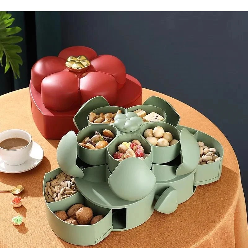 

Plastic Dried Fruit Box Home Living Room Snack Nut Candy Storage Organizer Food Decoration Wedding Gift