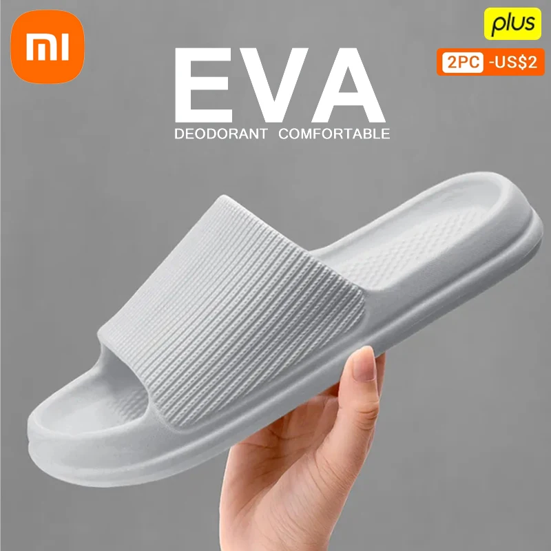 Xiaomi Fashion Men's Women's Sandals Anti-Slip Wear-Resistant EVA Thick Sole Comfortable Home Slippers Bathroom Bath Flip-Flops