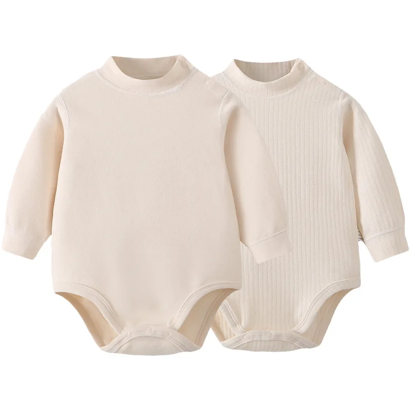 

Baby Spring and Autumn Winter Clothes Romper Middle High Collar Bag fart Clothes Warm Underwear Baby Pajamas Interior Clothes