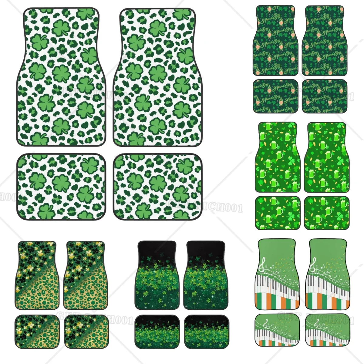 

Juego 4 Alfombrillas Para El Suelo L Coche Con Estampado Leopardo Para El Día San Patricio, Alfombrillas Universales Para Tod