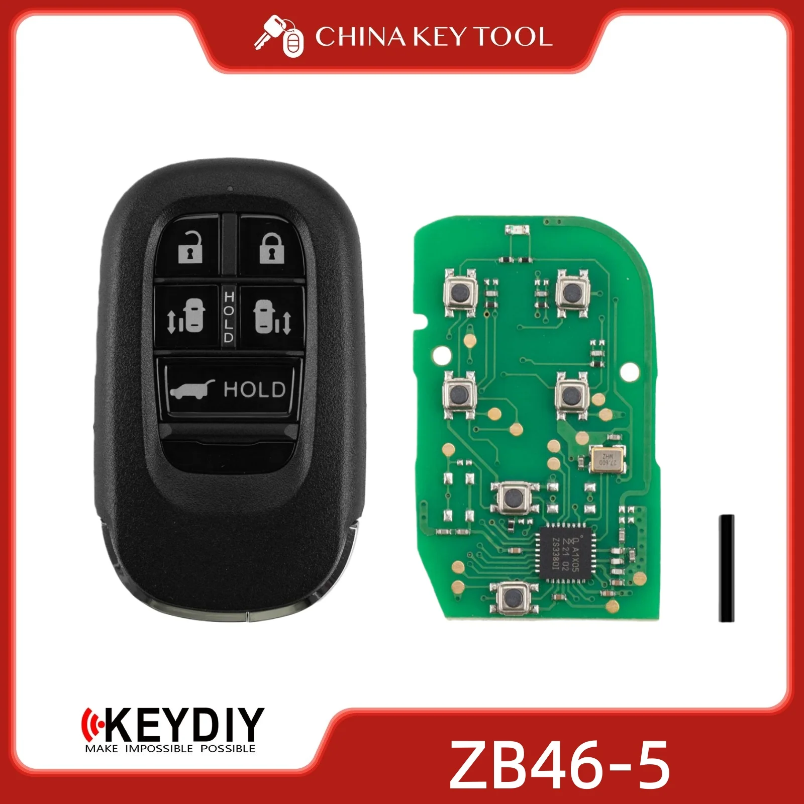 

KEYDIY KD ZB46-5 Универсальный интеллектуальный дистанционный ключ с 5 кнопками, совместимый с Honda Type