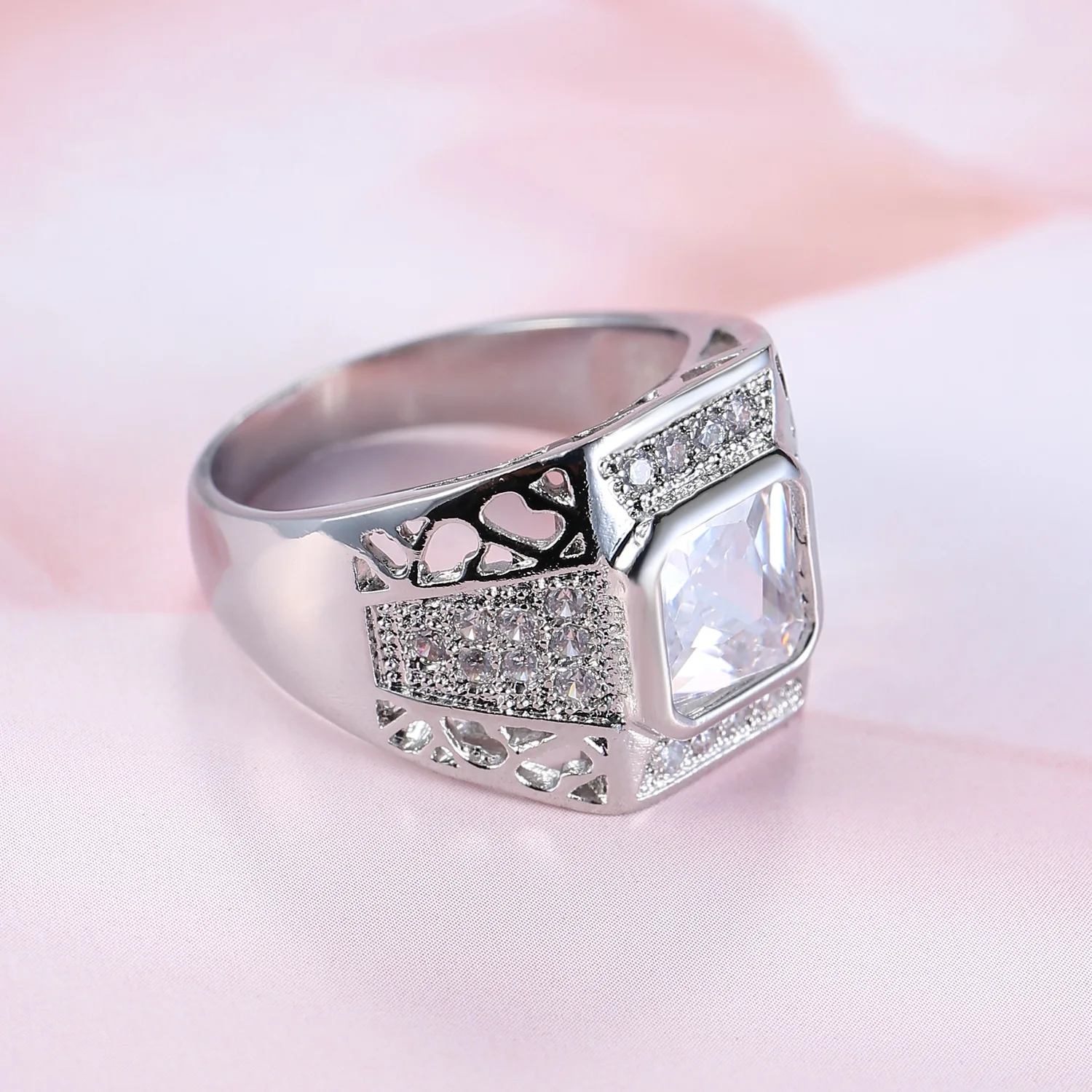 럭셔리 925 스털링 실버 힙합 라운드 큐빅 지르코니아 - Street Fashion Rings 리뷰 및 가격
