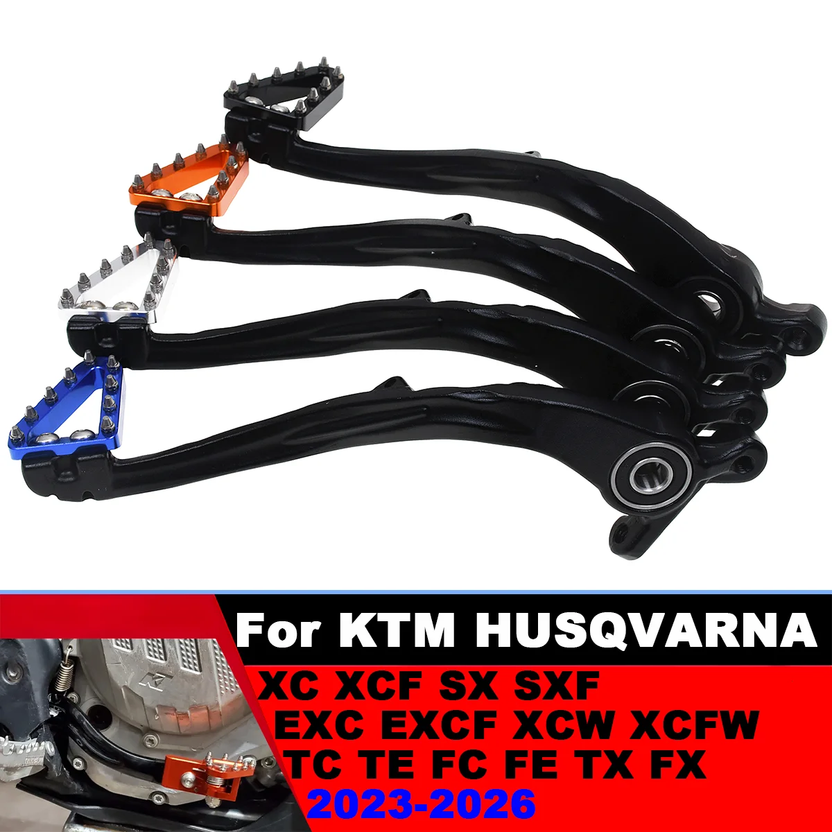 

For KTM XC XCF SX SXF EXC EXCF XCW XCFW HUSQVARNA TC TE FC FE TX FX 2023-2026 CNC Brake Pedal Arm Foot brake lever Brake
