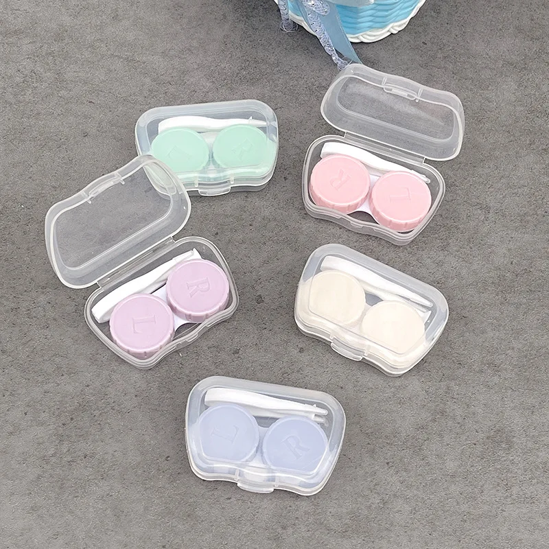 1 Pair Contact Lens Case Eye Contact Lens Box Women Travel Contact Lenses Case Soak Container Lenses Box for Beauty Pupil