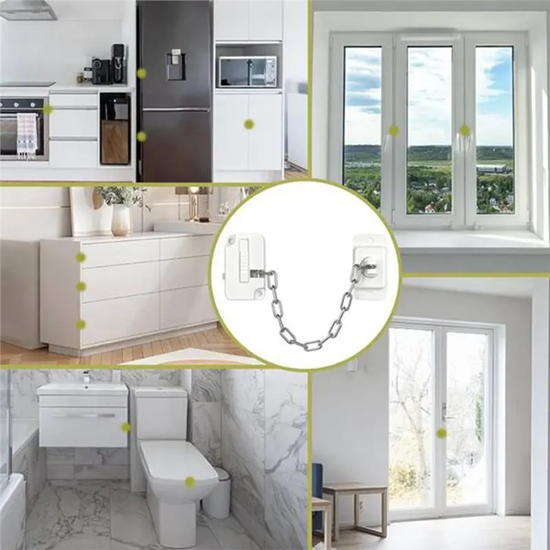 ABWR-Window Lock Self Adhesive Safety Chain Lock