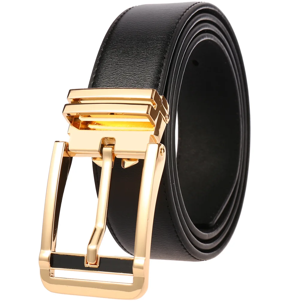 

New Men's Business Simple Needle Buckle Belt Men Rotary Needle Buckle Leather Belt Leather Suit Belt 3.4cm Mens Belts Luxury