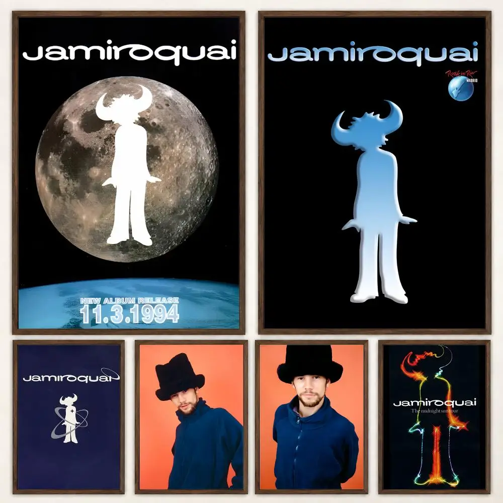 Funk Acid Jazz Band Jamiroquai Poster Self‑Adhesive Waterproof Poster Sticker Coffee House Bar Wall Art Home Decor