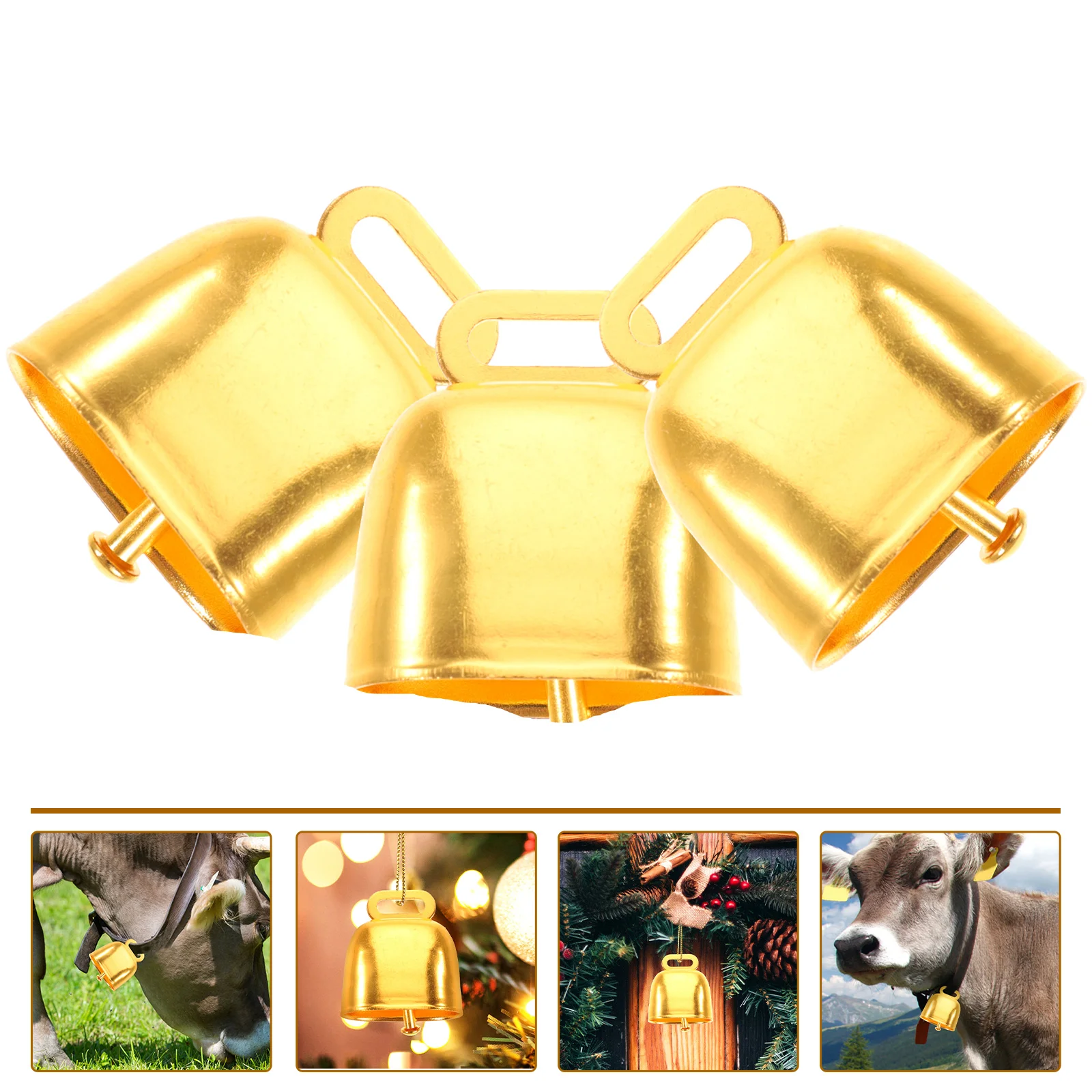 

20 Pcs Christmas Metal Cow Bell Ring Chime Hanging Farm Animal Loud Bells Ornaments