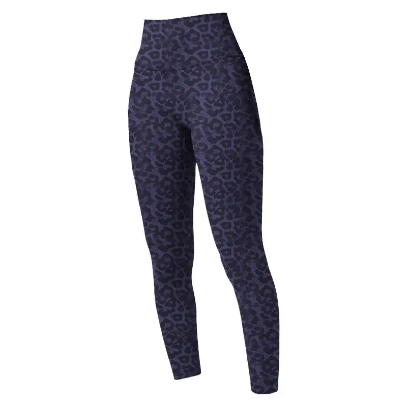 THE GYM POPLE-Calça de ioga feminina com bolsos, perneiras com controle abdominal, cintura alta grossa, estampa de leopardo, treino, corrida