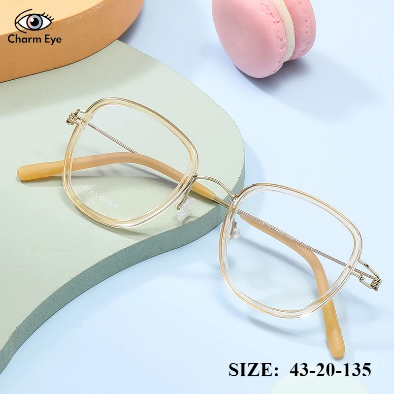 

New Golden Youth Myopia Eyeglass Frame Female Student Literary Fashion Casual Men Children Glasses Lightweight Non Pressure Nose