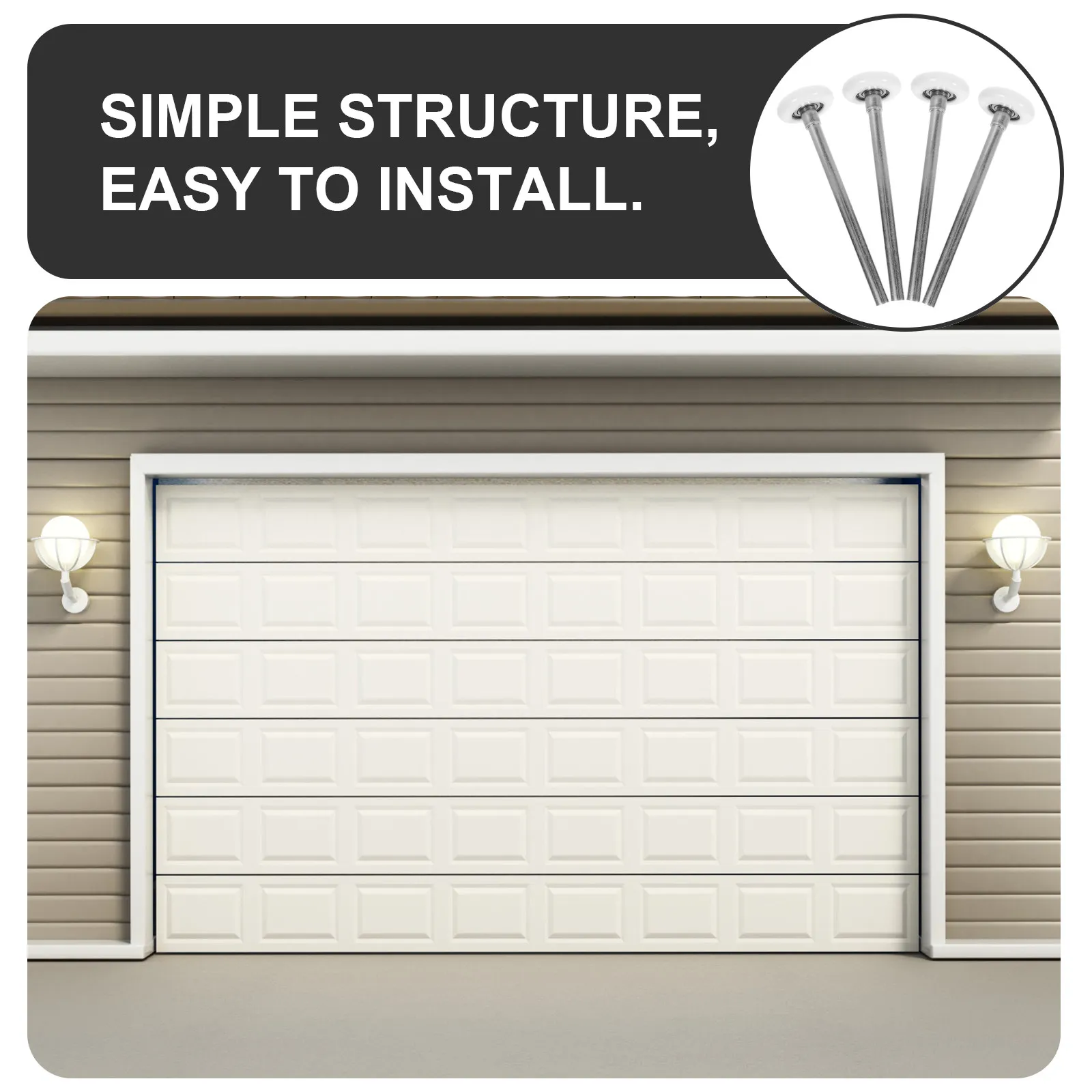 

Комплект из 4 нейлоновых роликов для гаражных ворот: прочные, бесшумные, с прецизионными подшипниками