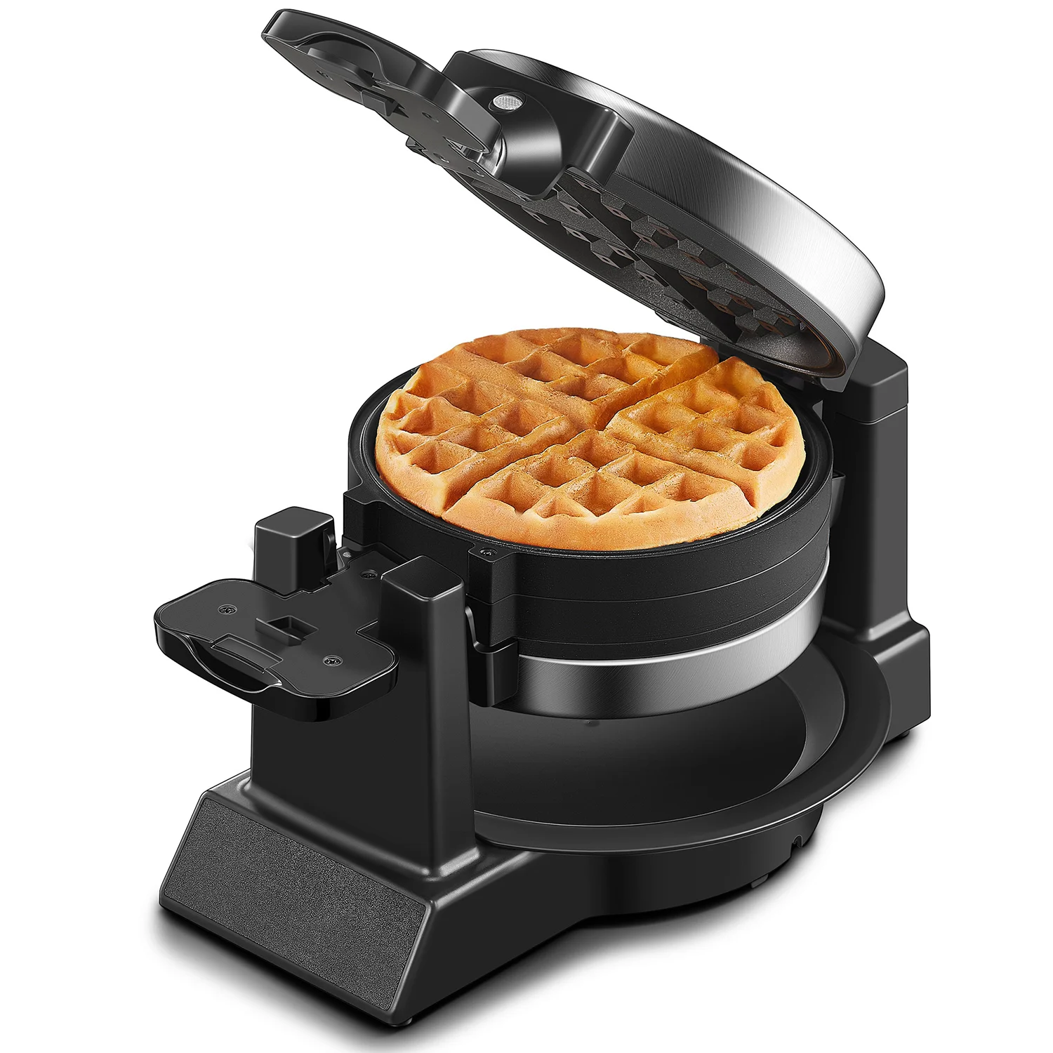 4-Slice Belgian Waffle Maker, 3 Browning Levels with Nonstick Square Waffler Iron Plates, 1200 Watts, Compact Design