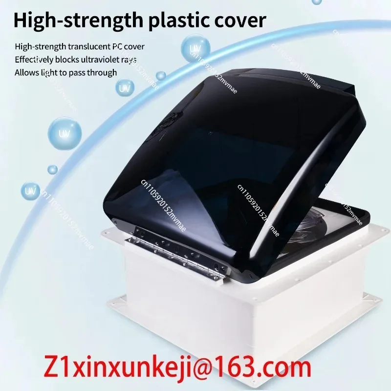 12V RV Roof Vent Fan F‑360R 36x36cm Opening Remote Rain Sensor 10‑Speed Reversible Ventilation for Camper Caravan