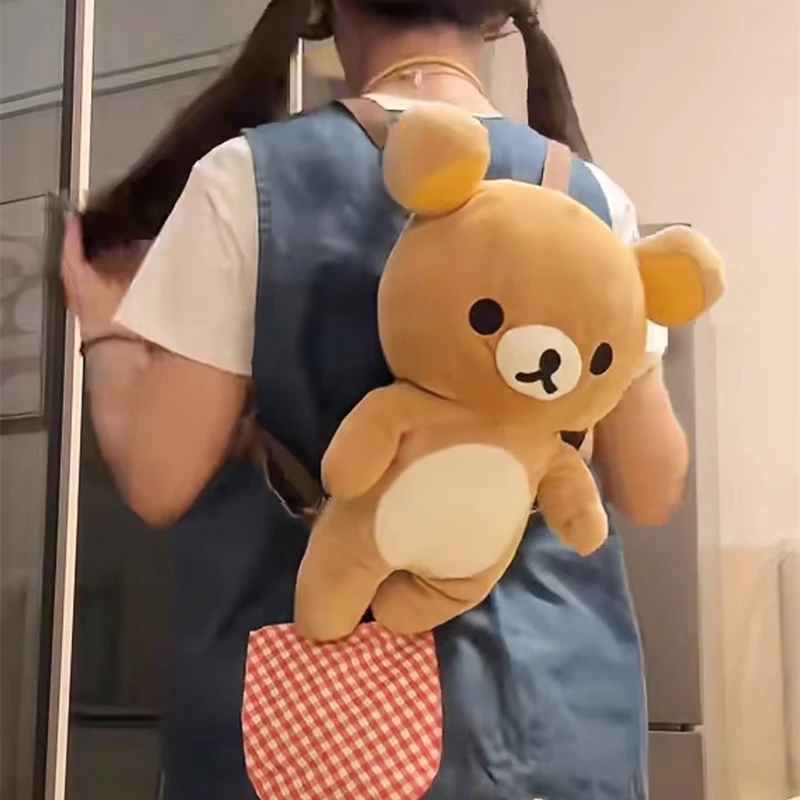 San-X Rilakkuma sac à dos en peluche grande capacité Kawaii ours cartable mignon fermeture éclair conception japonais JK Lolita inspiré sac de rangement