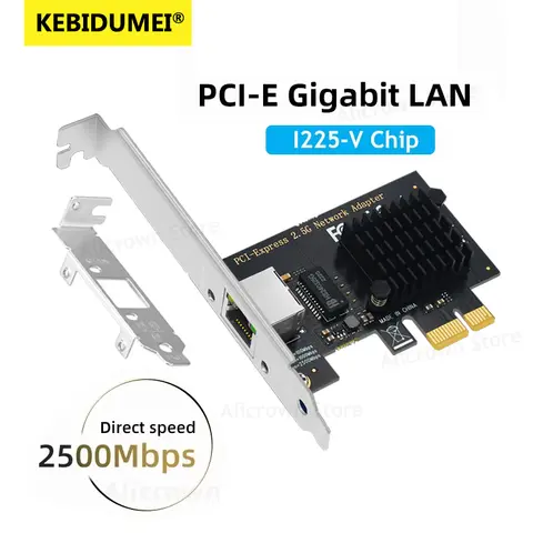 PCI Express Network Card 2.5Gbps Gigabit Ethernet 1000/2500Mbps PCIE Network Card LAN Controller Adapter RJ45 for Desktop PC