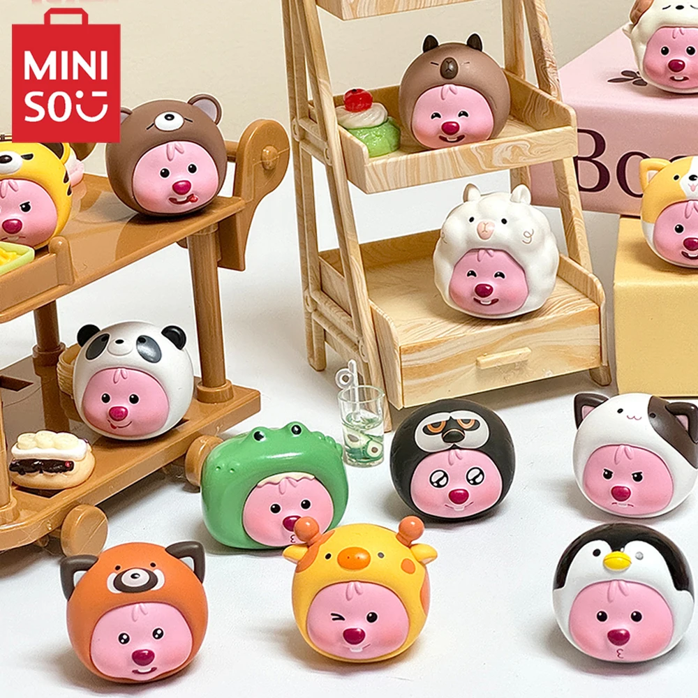 MINISO figurki Anime Loopy seria zwierząt pudełko z niespodzianką Model lalki Cartoon Kawaii śliczny Model na biurko ozdoby dekoracyjne prezent