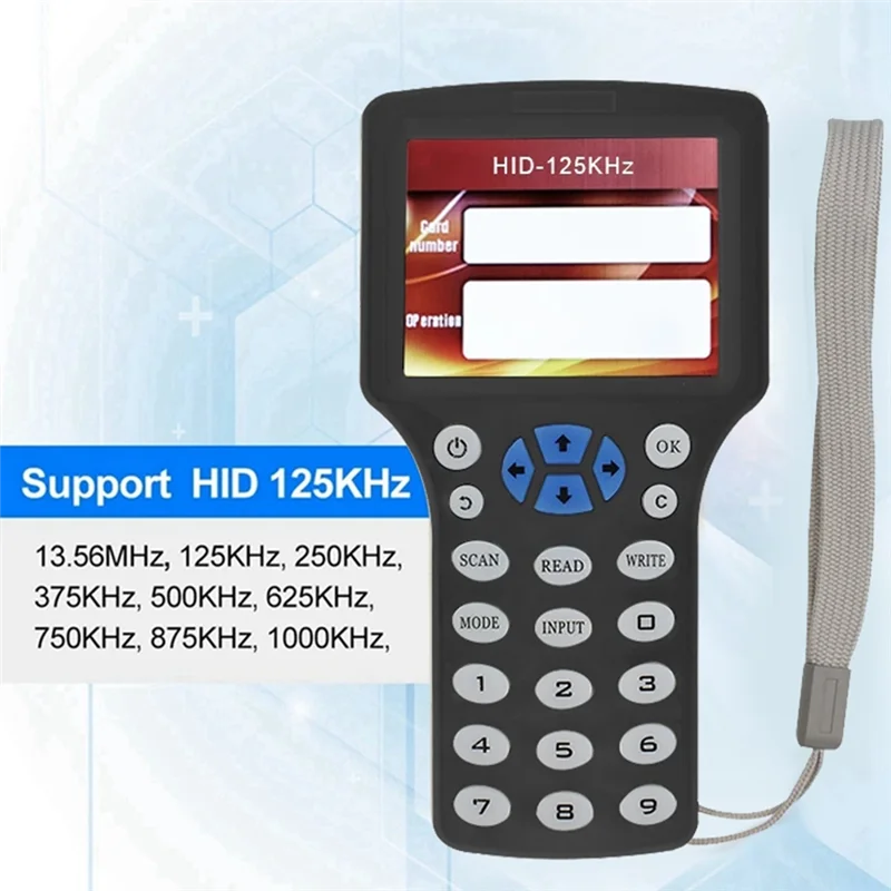 Baay 10 frequências rfid nfc leitor de cartão inteligente duplicador + 5xuid chaveiro 125k 13.56mhz rfid copiadora chave replicador