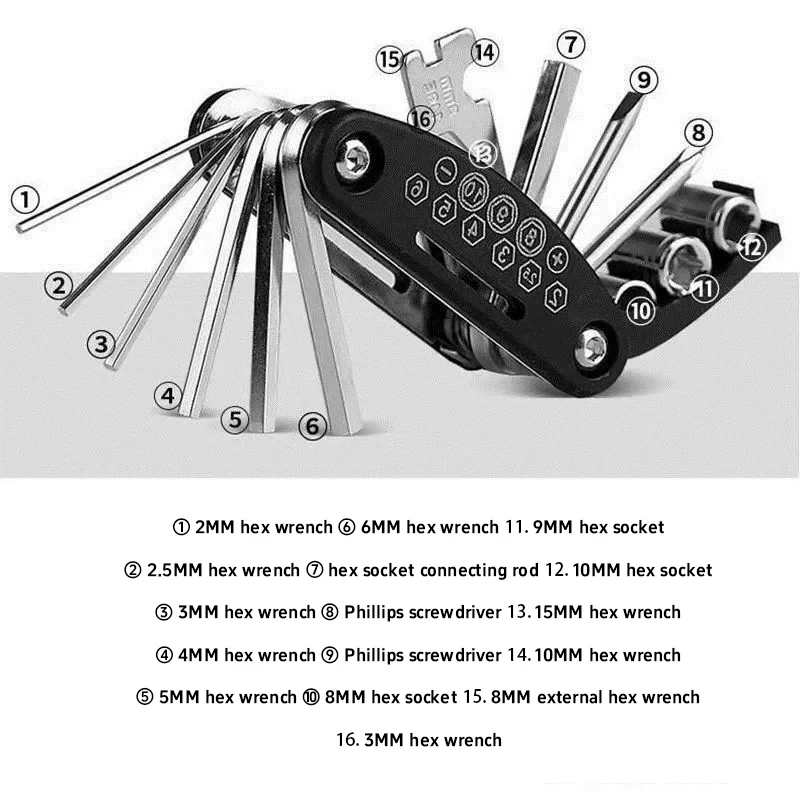 

German 16-in-1 Folding Multi-Tool Screwdriver Portable Ratchet Set with Hex & Phillips Bits Compact Repair Kit for Home & Car