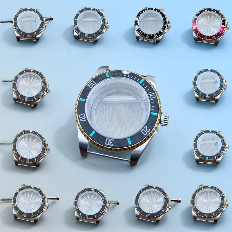 

100m Waterproof 40mm Two Tone Silver Gold Sub Watch Case Sapphire Glass 904L Jubilee Bracelet Compatible NH34 NH35 NH36 NH37 NH3