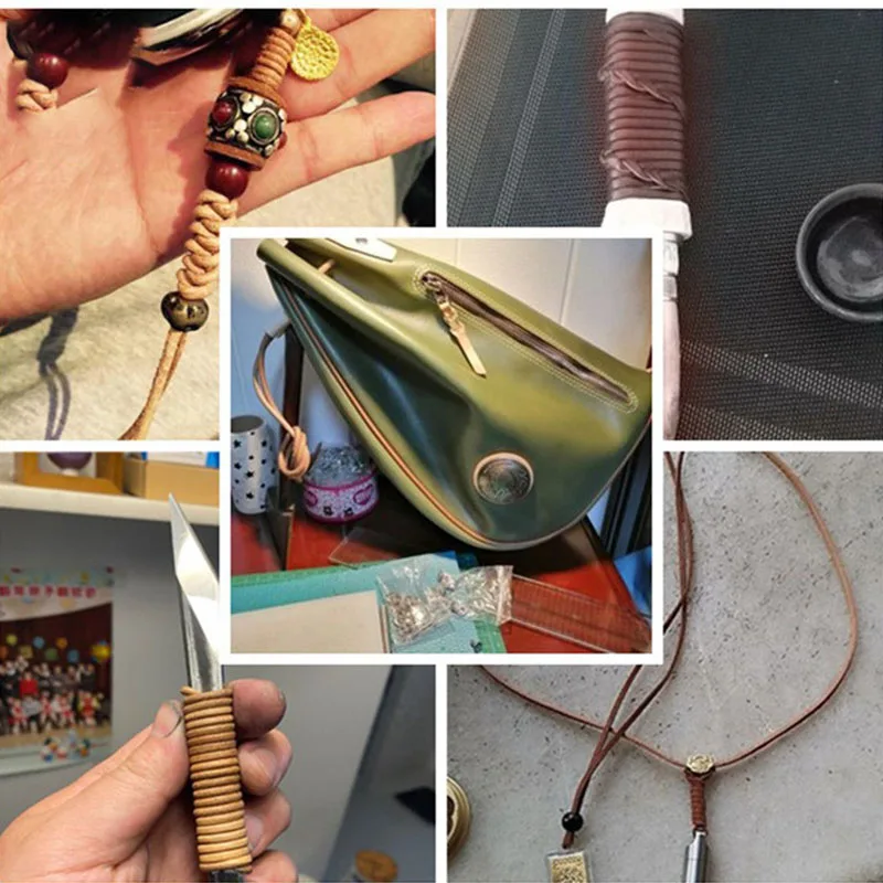 2meter Retro Brown Genuine Leather Cord Round Leather String Rope for DIY Necklace Bracelet DIY Jewelry Making 1.5/2/3/4/5/6/8mm