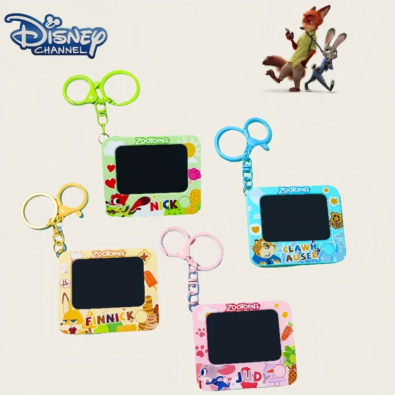 Zootopia Judy Nick gantungan kunci bantalan grafiti mini, liontin bantalan tulisan tangan kreatif kepribadian kartun lucu, hadiah liburan mainan anak-anak