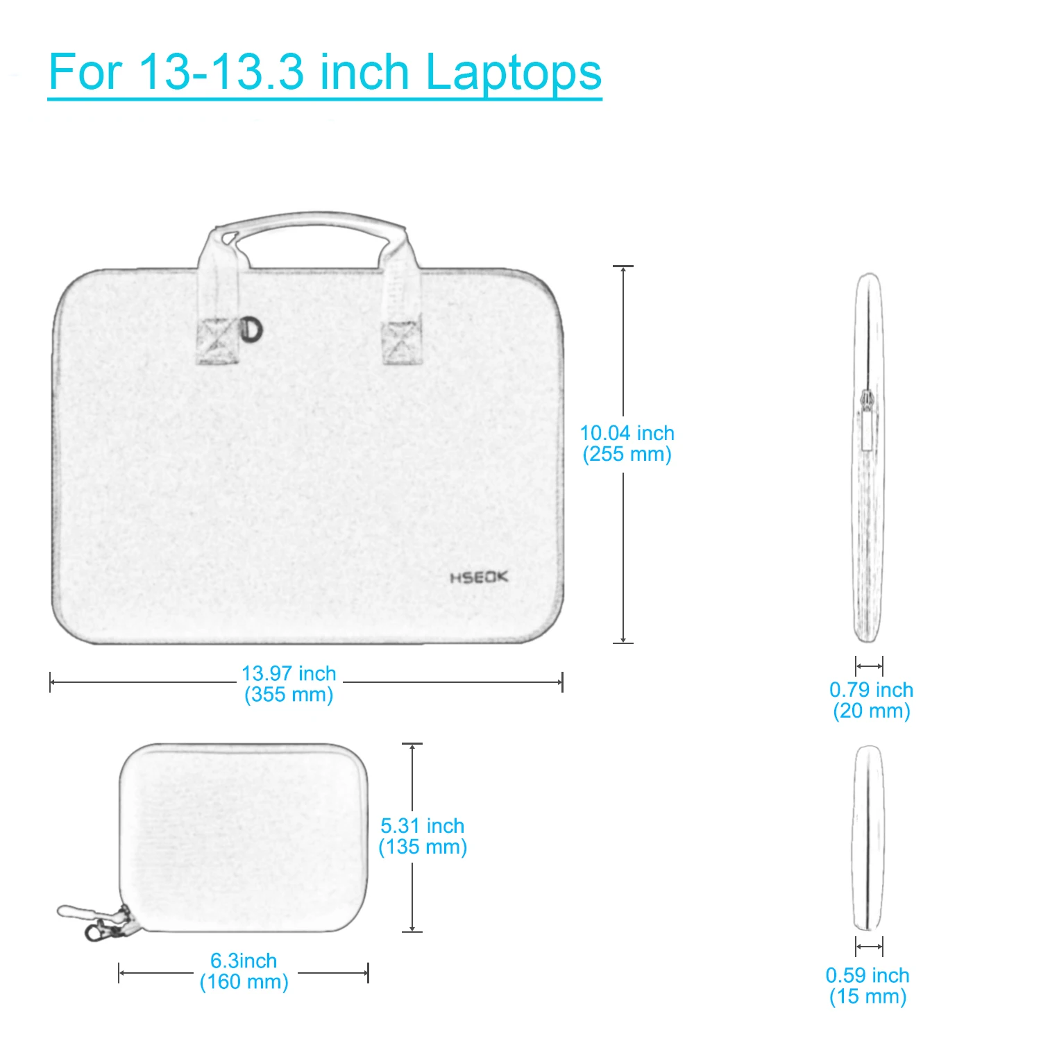 伸縮性のあるネオプレンノートパソコンのスリーブ,MacBook, 13 ", 14",ハンドル付きノートブックバッグ,小さなケース,ラップトップスリーブと互換性があります