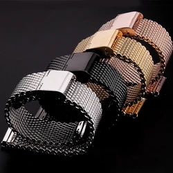1.0 Milanese Mesh Metal Strap 18mm 20mm 22mm 24mm Stainless Steel Watch Band for Seiko for Omega Wristband Universal Bracelet