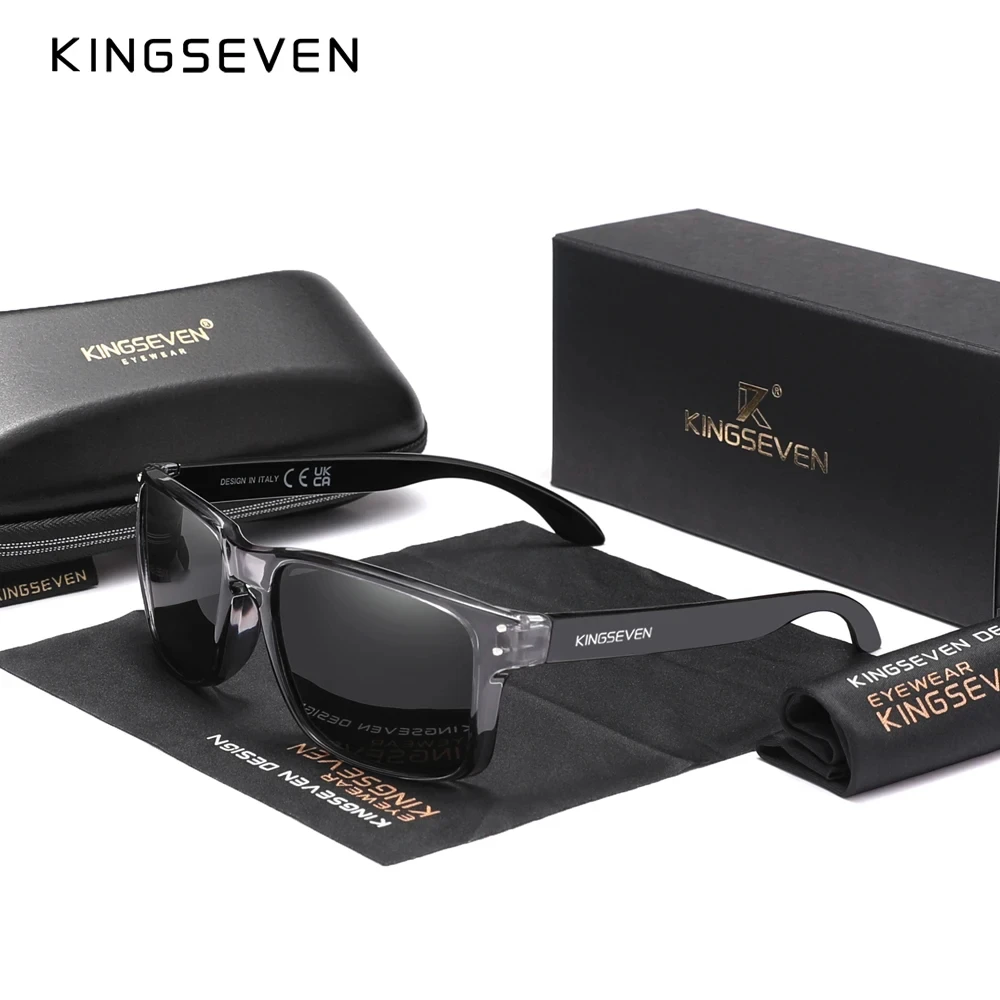 KINGSEVEN High Quality Men's Sunglasses Driving Use Polarization Anti-reflection UV400 Sports Glasses Fashion Rectangle Eyewear