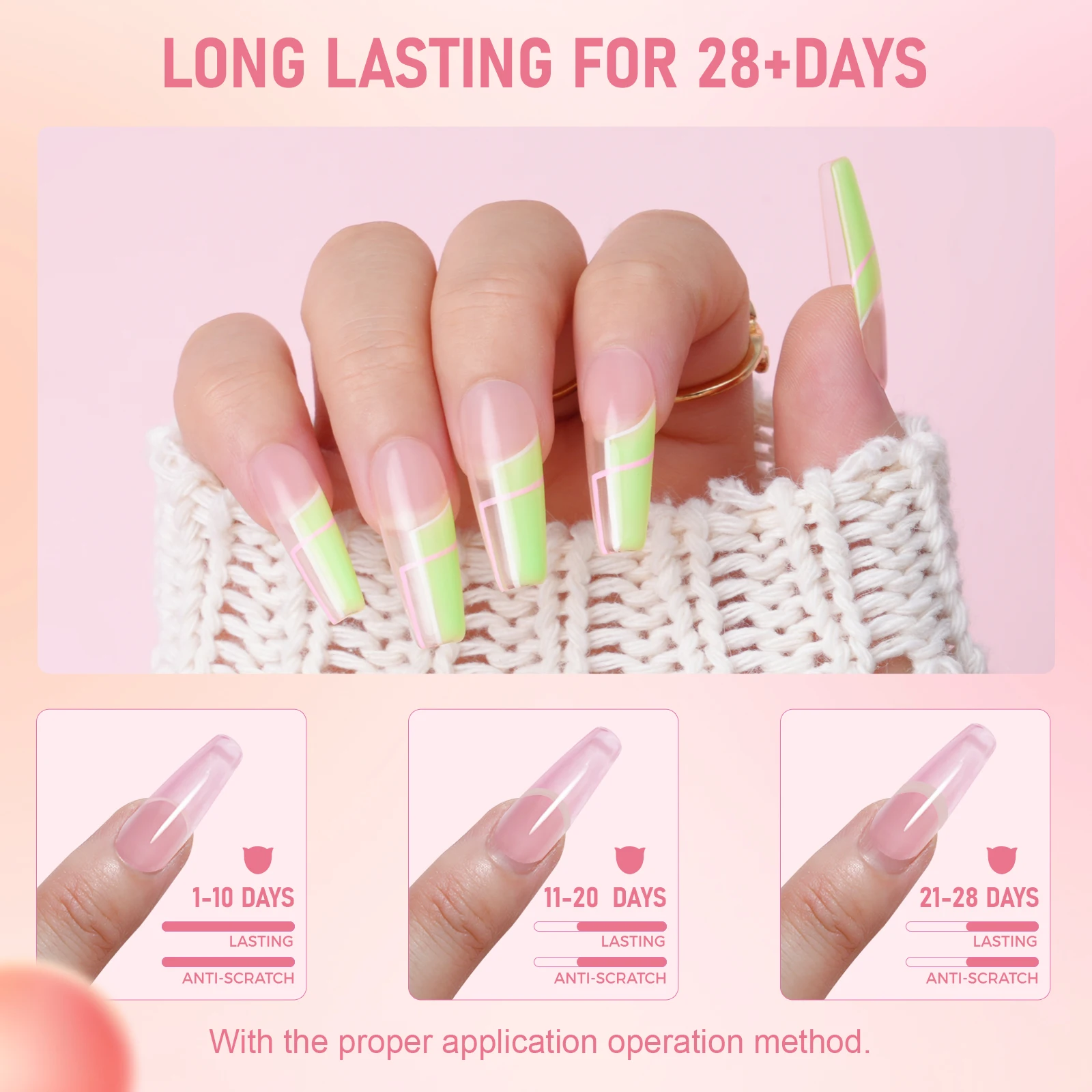 ROSALIND アクリルクリスタルパウダーエクステンションネイルマニキュアパウダーネイルアートエクステンドビルダーネイルエクステンション-ピンクホワイトフィンガーエクステンド