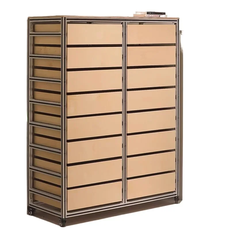 Dining side cabinet aluminum profile storage drawer cabinet removable storage cabinet