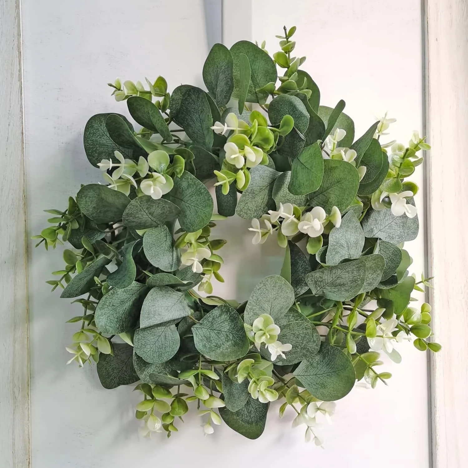 1pc Artificial Eucalyptus Wreath, Plastic Greenery Garland for Home Decor, Versatile Hanging for Various Room Types
