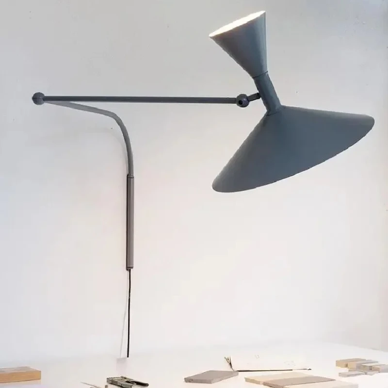 Nordic Retro Creative Modern Living Room Simple Wall Lamp Bedroom Study Designer Bent Long Pole Personalized Rocker Lamps