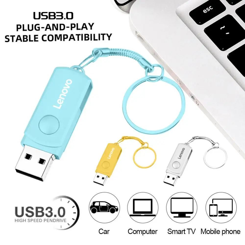 Lenovo 64TB U drive USB 3.0 2TB 16TB Type-C ไดรฟ์ปากกาความเร็วสูงโลหะกันน้ำ USB Flash Drive ที่เก็บข้อมูล USB STICK