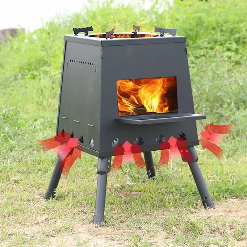 

Outdoor Camping Wood Stove Folding Portable Picnic Wood Burning Stove Detachable Cooker Outdoor Camping Hiking BBQ Equipment