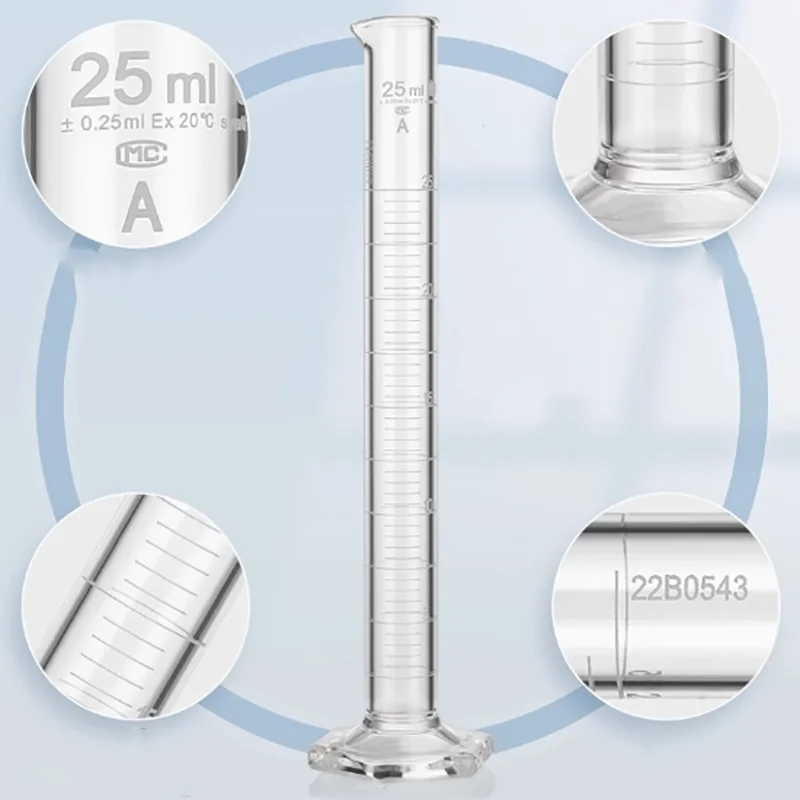 Hexagonal measuring cylinder glass base with graduated cylinder measuring cup 10/25/50/100/250/500/1000/2000ml